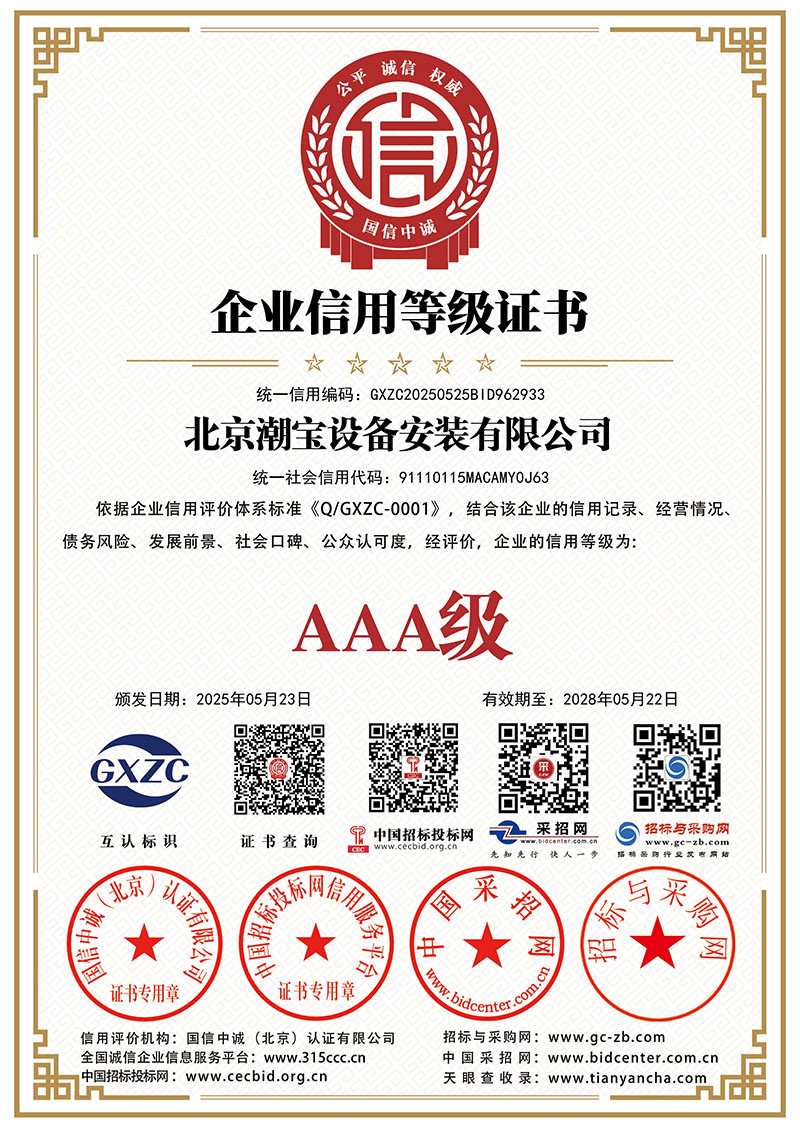 企业信用等级AAA