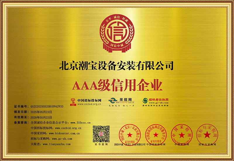 AAA级信用企业铜牌